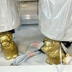 NEW Cutest Little Brushed Gold Puppy Table Desk Lamp